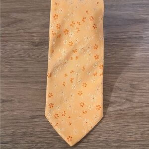Silk Floral Orange VTG Hugo Boss Tie